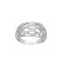 Bague légèrement bombée de zirconium argent massif entrecroisés infini 