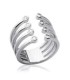 Belle bague anneaux ouverts sertis de zirconium 