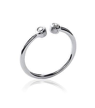 Bague ouverte de pouce argent zirconium 