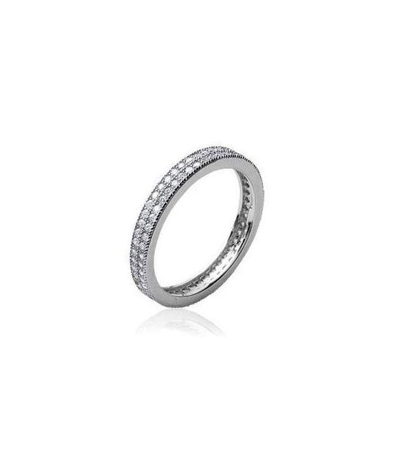 Alliance argent massif zirconium micro serti 