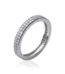 Alliance argent massif zirconium micro serti