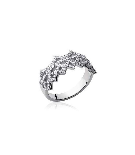 Alliance bague royale argent et zirconium 