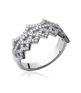 Alliance bague royale argent et zirconium