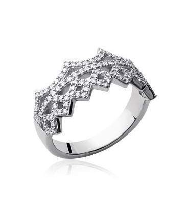 Alliance bague royale argent et zirconium 