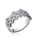Alliance bague royale argent et zirconium