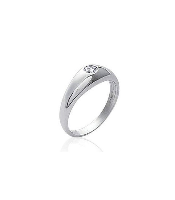 Bague jonc petit doigt argent zirconium 