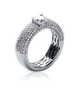 Belle bague argent microserti de zirconium 