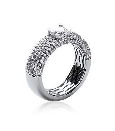 Belle bague argent microserti de zirconium 