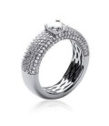 Belle bague argent microserti de zirconium