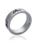 Bague acier homme tribal