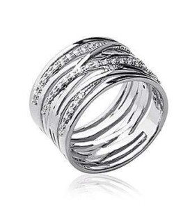 bague argent tube argent anneaux de zirconium