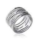 bague argent tube argent anneaux de zirconium