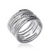 bague argent tube argent anneaux de zirconium 