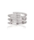 Bague argent et zirconium anneaux ouverts
