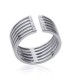 Bague très originale large anneau ouvert argent massif micro-serti de zirconium 