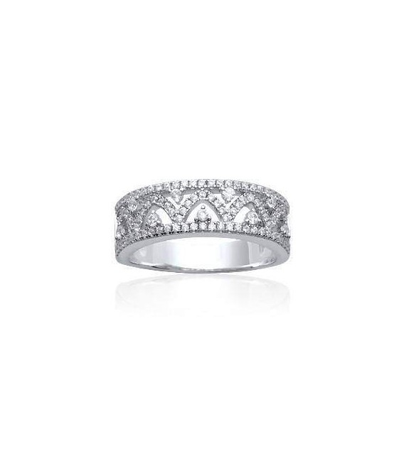 belle bague argent anneau de zirconium 