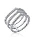 Bague argent massif trois anneaux en navette 