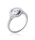 Bague argent solitaire central micro serti de fin zirconium 