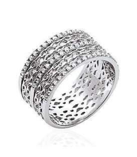 Grosse bague fantaisie argent et zirconium