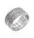 Grosse bague fantaisie argent et zirconium 