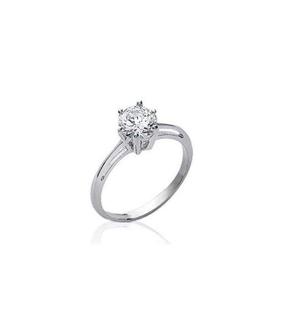 Bague argent solitaire 
