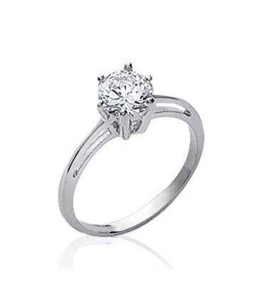 Bague argent solitaire 