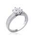 Bague argent zirconium rehaussée d'un solitaire 