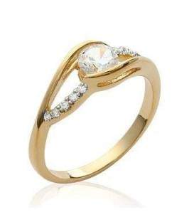 Bague plaqué or monture un solitaire 