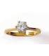 Bague plaqué or chaton solitaire zirconium taillé griffé 