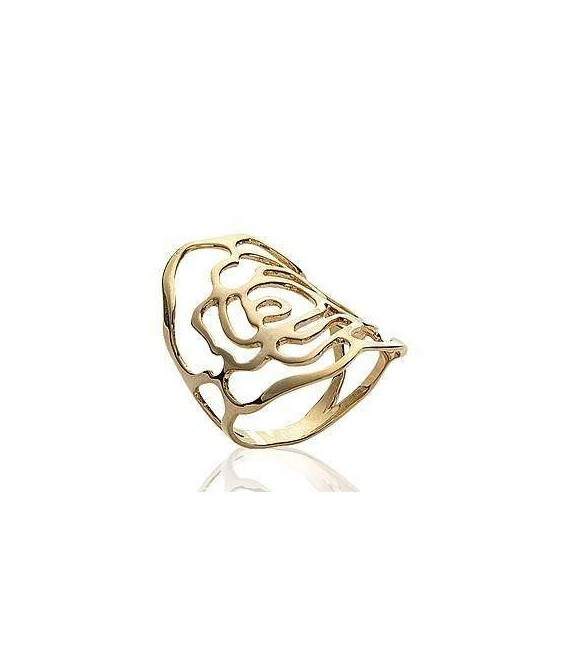 Bague plaqué or jaune stylée plate 