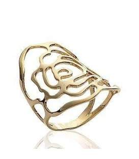 Bague plaqué or jaune stylée plate 