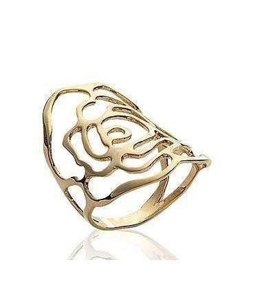 Bague plaqué or jaune stylée plate 