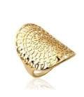 Grosse bague plaqué or plate ovalisée