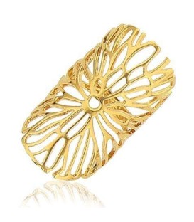 Grosse bague plaqué or dentelle ovalisée