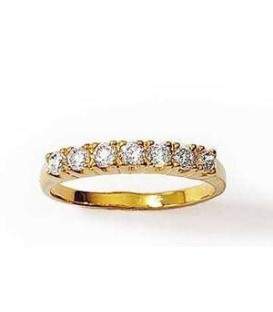 Alliance bague plaqué or zirconium en demi jonc