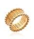 Bague plaqué or maille marine perlée-1