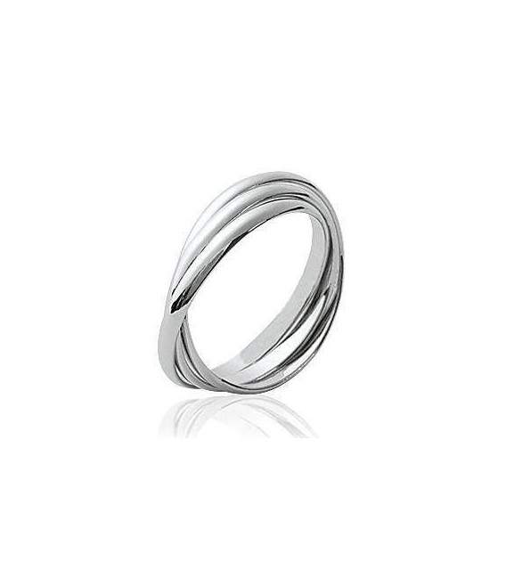 Bague argent massif entrelacés de trois anneaux libres 