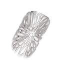 Grosse bague plate dentelle en argent