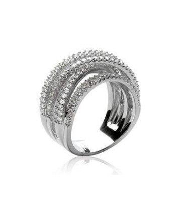 grosse bague argent massif zirconium 