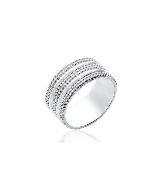 Bague Mixte "entrelacs Pointus" - Argent 925 Et Pierre Naturelle