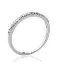 Alliance fine en argent et zirconium en demi jonc