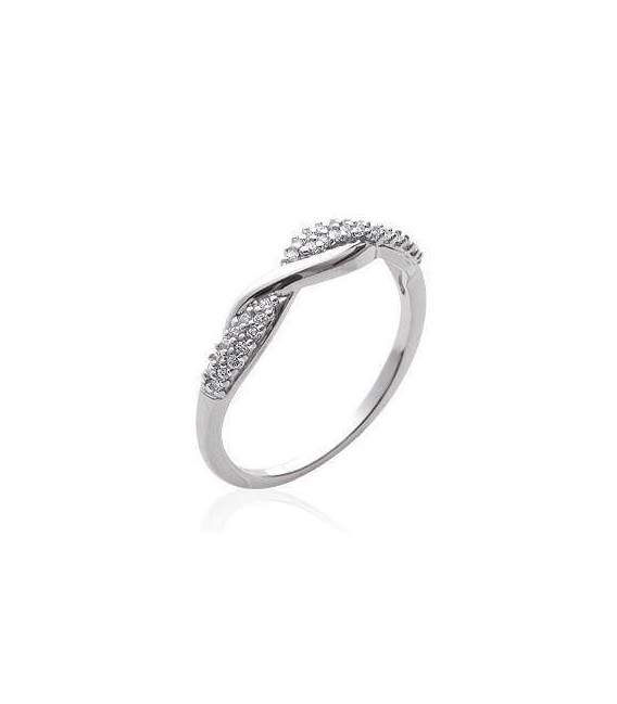 Bague argent vagues de zirconium 