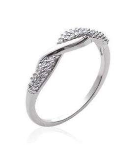 Bague argent vagues de zirconium
