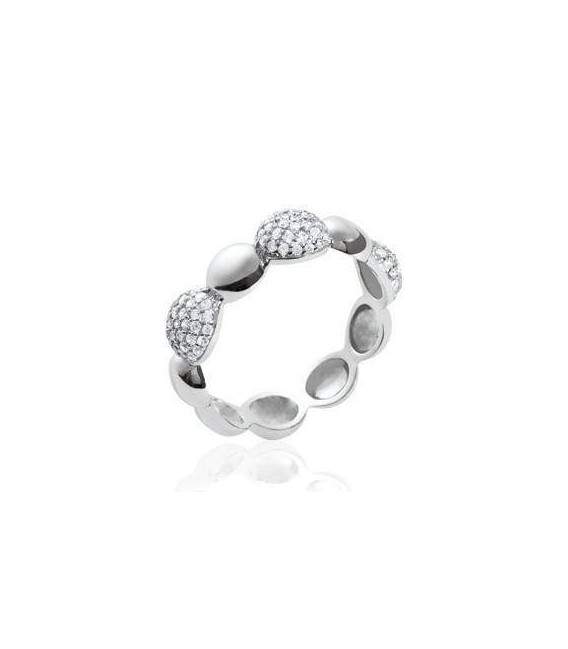 Bague fantaisie argent massif et zirconium 