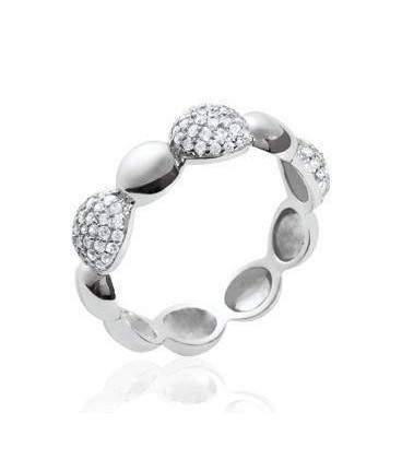 Bague fantaisie argent massif et zirconium 