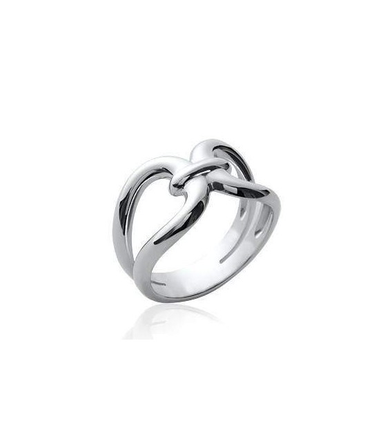 Bague argent massif boucles entrelacs 