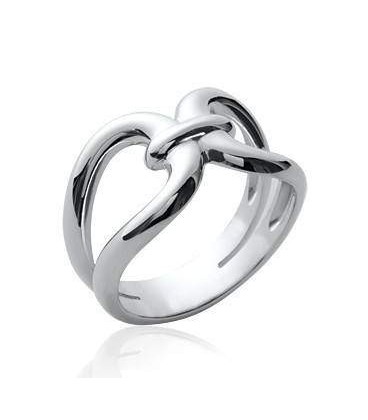 Bague argent massif boucles entrelacs 