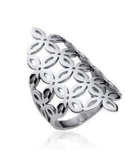 Bague femme acier enveloppante anneau en relief original