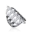 Bague femme acier enveloppante anneau en relief original