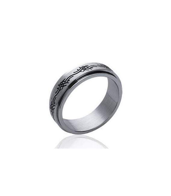 Bague romaine acier alliance mobiles 